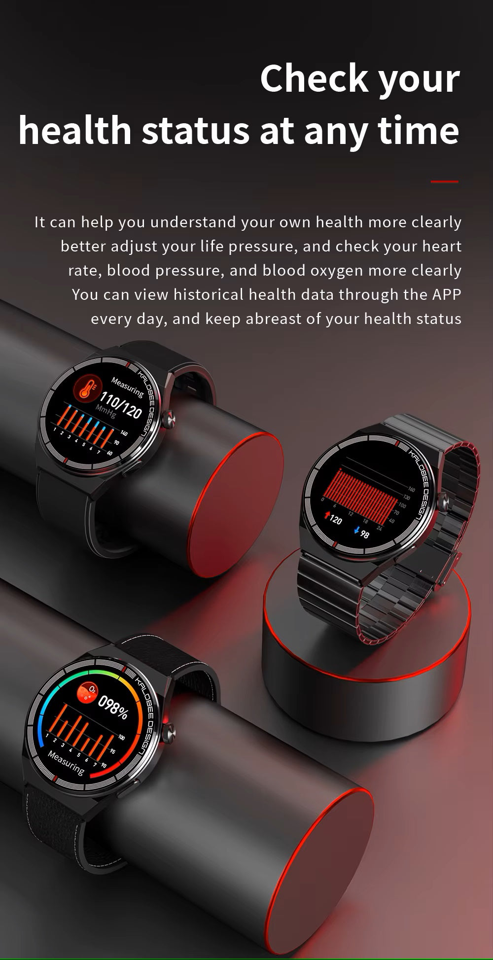 Montre intelligente de luxe avec Suivi de la santé puissant